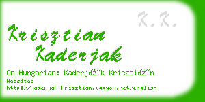 krisztian kaderjak business card